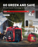 ERAYAK 4000W Notstromaggregat Leise Benzin Inverter Stromerzeuger Stromaggregat Generator Stromgenerator mit Ölsensor ECO-Modus für Camping, Wohnmobile (EYG4000S)