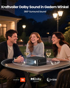 Beamer 4K mit Android TV 11.0, Sound by JBL, Dolby Audio, NFC, Autofokus, Auto Trapezkorrektur, WiFi6, Bluetooth, YABER K2s 1080P Full HD Beamer Heimkino Outdoor 300" Display Video Projektor