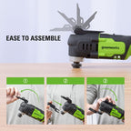 Greenworks 24V Multifunktionswerkzeug 18000 Schwingungen pro Minute 3° Oszillationsbogen variable Geschwindigkeit Exklusiv bei Amazon mit 2Ah Akku