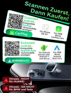 Wireless Carplay & Android Auto Adapter, Mavlou Metalldesign Mini & Stabiler 2-in-1-Dongle, Convert Wired CarPlay/Android Auto zu Wireless, für iOS 10+/Android 11+ & Autos ab 2016 (Schwarz)