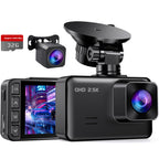Dashcam Auto Vorne Hinten, 2" IPS-Bildschirm Mini Auto Kamera, 2,5K+1080P Full HD Dash Cam für Autos mit G-Sensor, 170°Weitwinkel, 24H Parküberwachung, Loop-Aufnahme, Nachtsicht, 32-GB-Karte