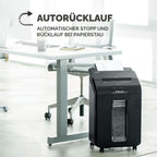 Fellowes Aktenvernichter Autofeed, 100 Blatt Minicut (P4), Papierschredder Hybrid mit automatischem und manuellem Einzug für Büro, AutoMax 100M Schredder, sehr leiser Aktenvernichter, 23L Papierkorb