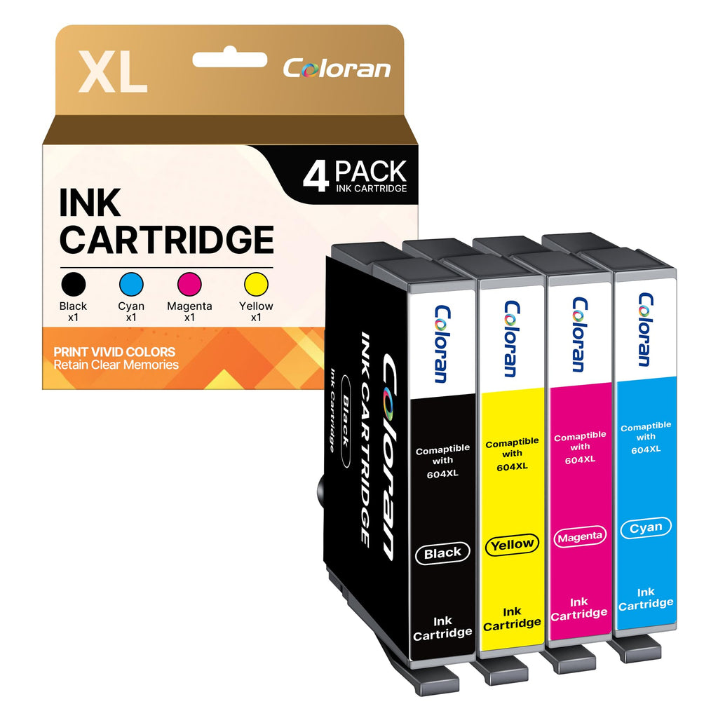 Coloran 604XL 604 XL Druckerpatronen Kompatibel für Epson XP 3200 Patronen 604XL Patronen für Epson XP 2205 Druckerpatronen für XP 4200 WF 2930 XP 3205 XP 4205 WF 2935 XP 2200 WF 2910 (4er-Pack)