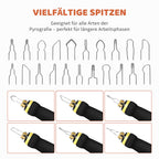 BURNNOVE Holz Pyrographie Set 100W, 100–750°C, Doppel-Pyrographie-Stifte mit LCD-Display, 21 Spitzen, Temperaturregelung, Komplettset für Holz, Leder, Kunsthandwerk