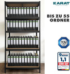KARAT Schwerlastregal, 2er Set - Steckregal, Kellerregal, Lagerregal - 5 verstellbare Böden (Schwarz, 50 x 100 x 200 cm)