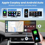 11.5 Zoll Carplay Display Android Auto Display,Car Play IPS Touch Screen Kabelloses Carplay Android Auto Bildschirm mit AUX/FM,4K DashCam,1080P Rückfahrkamera,Mirror Link,Bluetooth für alle Fahrzeuge