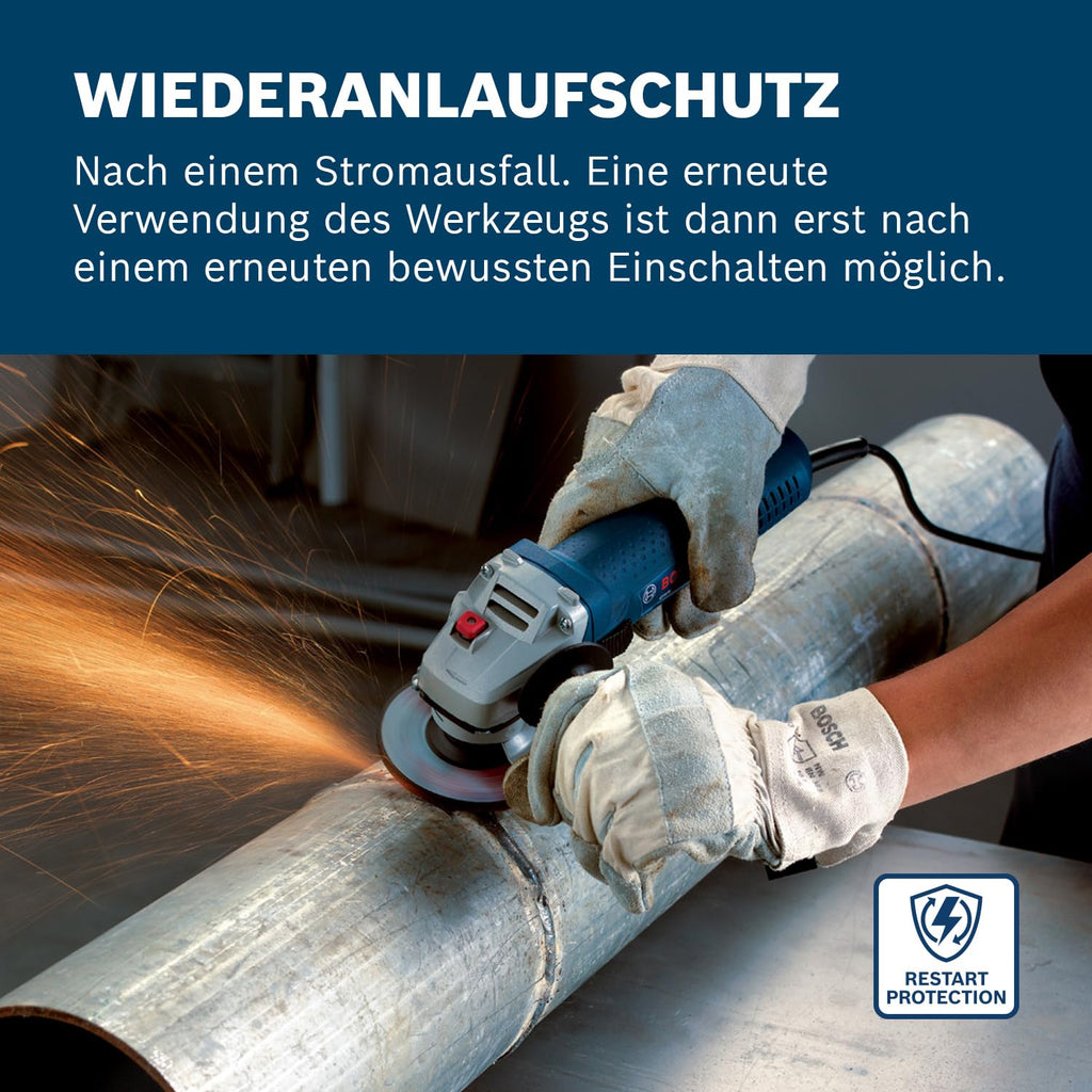 Bosch Professional Winkelschleifer GWS 7-125 (Scheiben-Ø 125mm, Leistung 720 Watt, inkl. Zusatzhandgriff, Aufnahmeflansch, Schutzhaube, Spannmutter, Zweilochschlüssel)