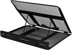 Amazon Basics Belüfteter, verstellbarer, ergonomischer Laptopständer, passend für ein Notebook bis 43,9 cm (17,3 Zoll), 33 x 28.7 x 18.5 cm, Schwarz