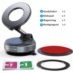 PlusAcc Vakuum Handyhalterung Auto Saugnapf - 360°Drehbar Zusammenklappbar Tragbar Magnetisch Handy Halter für iPhone 17/16/15/14/13/12 an Windschutzscheibe/Armaturenbrett/Spiegel befestigt