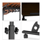 Relaxdays Laptoptisch groß höhenverstellbar H x B x T: 110 x 80 x 50 cm Mobiles Rednerpult mit Rollen zum Bremsen für Notebook mit Ablage für Beamer, große Laptops, Mäuse etc, Ebenholz (schwarz)