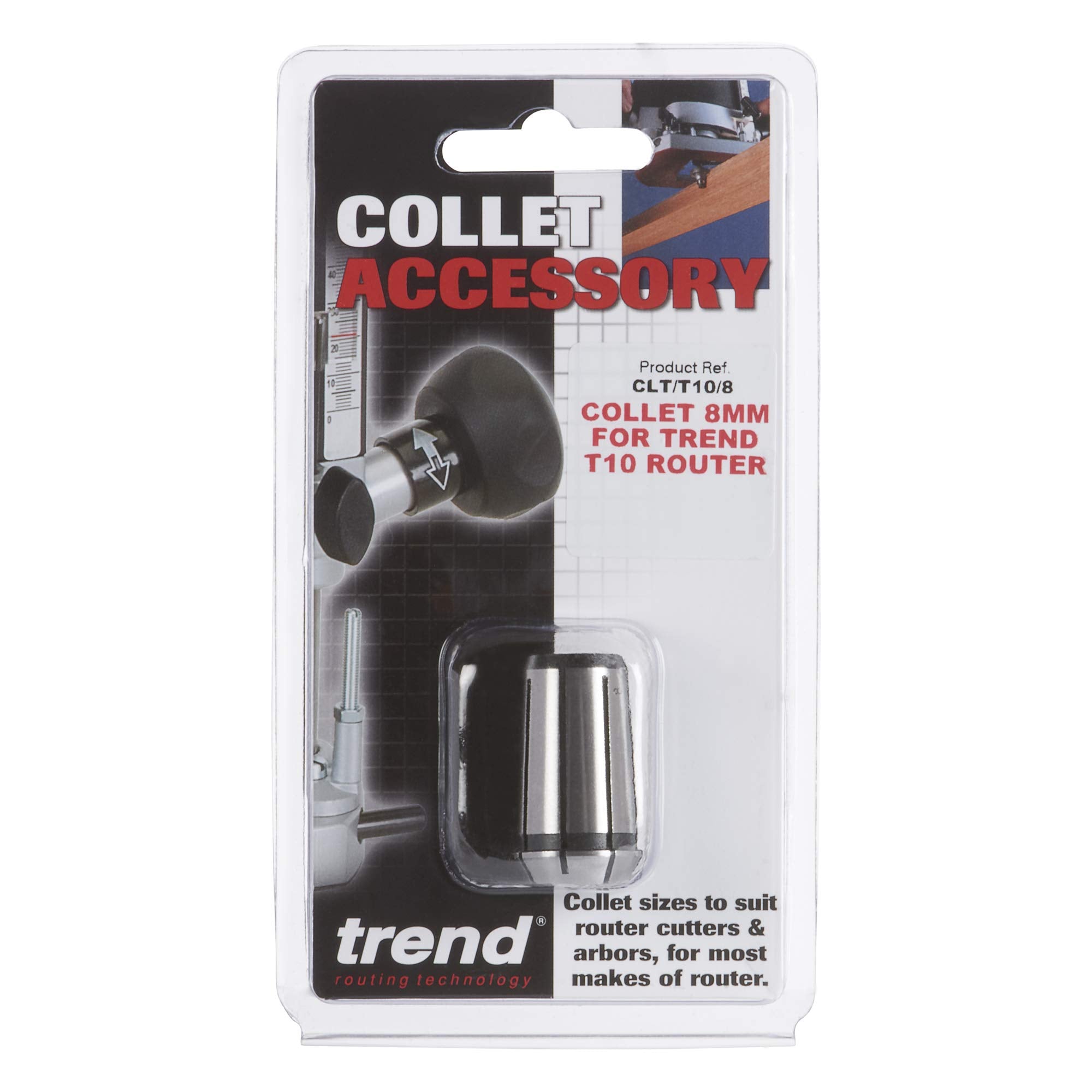 Trend 8mm Präzisions-Multischlitz-Spannzange für Trend T10 / T11 / T12 / T14 Router, CLT/T10/8