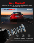 REDTIGER 4K STARVIS 2 Dashcam Auto Vorne Hinten,Touchscreen 3,18 Zoll,Sprachsteuerung,Dash Cam Auto 5.8GHz WiFi 6,GPS,Kostenlose 128GB Karte,2160P UHD-Nachtsicht,Notfall-Sperre,Parkmonitor (F7N Touch)