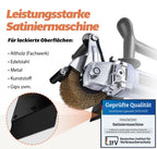 FANZWORK V2 1500 Watt Satiniermaschine zur Renovierung von Oberflächen aller Art, mit Staubsaugung-Anschluss, Drehzahlregelung, Kugelgriff, Stahldraht& Nylon & Schleifpapier Bürste