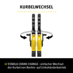 Stabila Rahmenbandmaß LBM 1000 STEEL, 50 m, Stahl-Messband mit metrischer Skala und NYLON-WRAP-Ummantelung, Universalhaken, bruchsicherer Rahmen, MID-Genauigkeit, LBM 1000, 50 m, Schwarz/Gelb