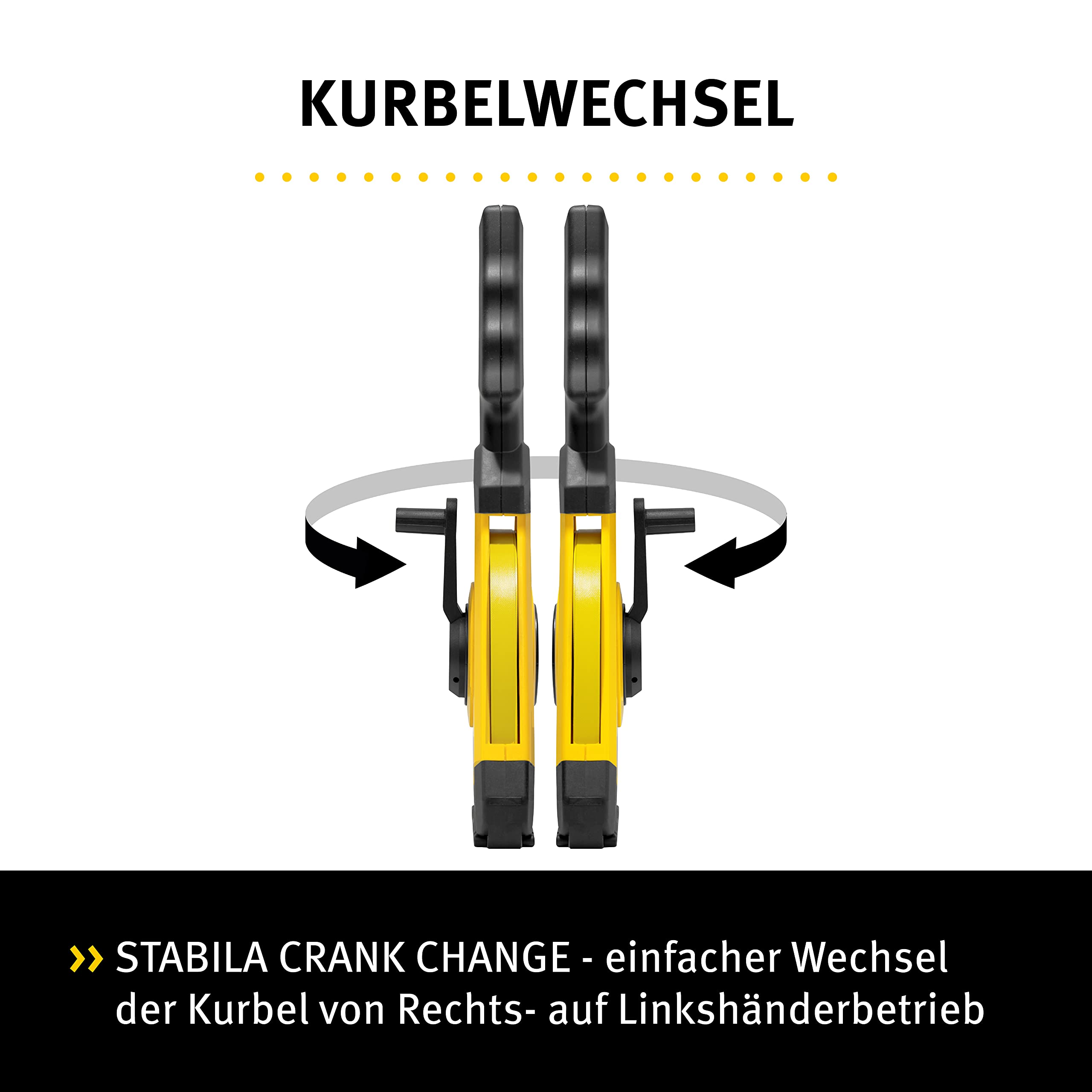 Stabila Rahmenbandmaß LBM 1000 STEEL, 50 m, Stahl-Messband mit metrischer Skala und NYLON-WRAP-Ummantelung, Universalhaken, bruchsicherer Rahmen, MID-Genauigkeit, LBM 1000, 50 m, Schwarz/Gelb