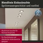 Paulmann 93404 LED Einbauleuchte Cole rund incl 3x6W dimmbar Einbaustrahler Schwarz, Gold matt Einbaulampe Kunststoff, Alu Zink Deckenspot 2700K