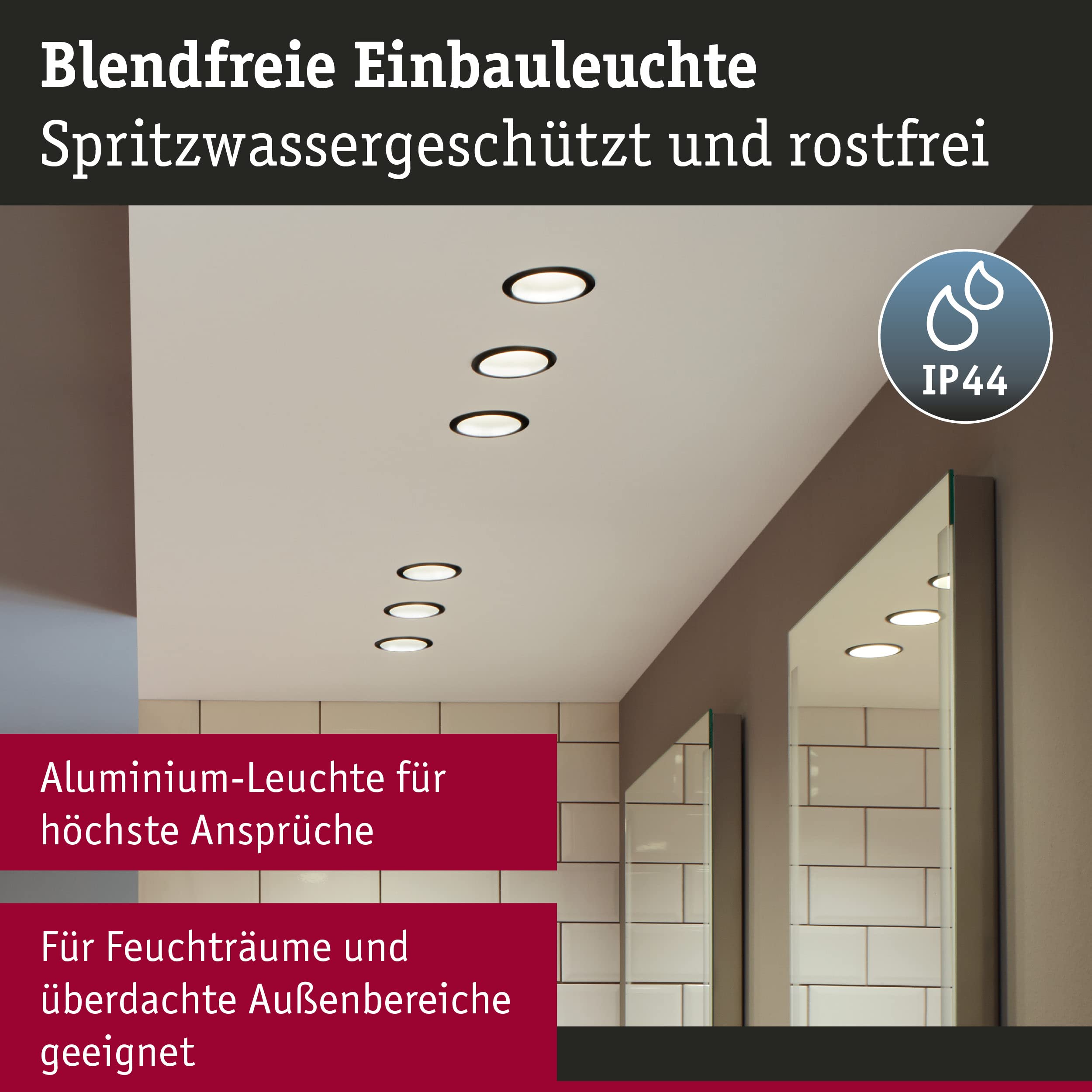 Paulmann 93404 LED Einbauleuchte Cole rund incl 3x6W dimmbar Einbaustrahler Schwarz, Gold matt Einbaulampe Kunststoff, Alu Zink Deckenspot 2700K