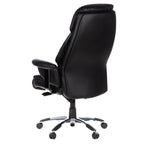 hjh OFFICE 608200 XXL Chefsessel Prado Leder Schwarz Bequemer Bürosessel mit Dicker Polsterung, hohe Rückenlehne