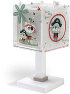 Dalber Kinder Tischlampe Nachttischlampe Piraten The Pirates Tiere, Grau, 14 x 14 x 29 cm
