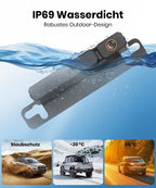 Foxpark Solar Rückfahrkamera Kabellos:Zwei-Minuten-Schnellinstallation & HD 1080P mit 5 Zoll Monitor, Leistungsstarke Nachtsicht, IP69K Auto Wasserdicht Rückfahrkamera Funk Set für Wohnmobil, LKW