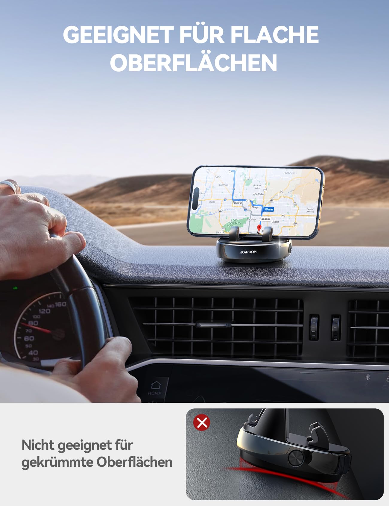JOYROOM Handyhalterung Auto Armaturenbrett, Anti Rutsch Handy Halterung Auto kompatibel mit PopGrip, Universelle KFZ Autohalterung für iPhone/Samsung/Huawei/Google/Android Smartphones