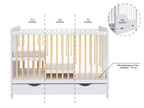 Love For Sleep Babybett Beistellbett 120x60cm mit Schaumstoffmatratze mit gestepptem Bezug Weiß-Kiefer Tokyo Kinderbett Baby Bett Holz - Kinderbett Babybett, Mitwachsend Gitterbett Baby Bed