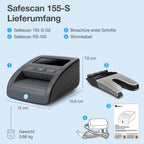 Safescan RS-100 Banknotenstapler, sammelt geprüfte Banknoten von Geldscheinprüfern - abnehmbarer Stapler der einfach auf das Falschgeldprüfgerät Safescan 155-S G2 aufgesteckt wird