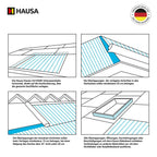 Unterspannbahn 100g/m² flexible dreilagige hochdiffusionsoffene Unterdeckbahn 1,5m x 50m (75m²) reißfest witterungsbeständig ohne Selbstklebestreifen wasserdicht Schalungsbahn HAUSA Classic HU100