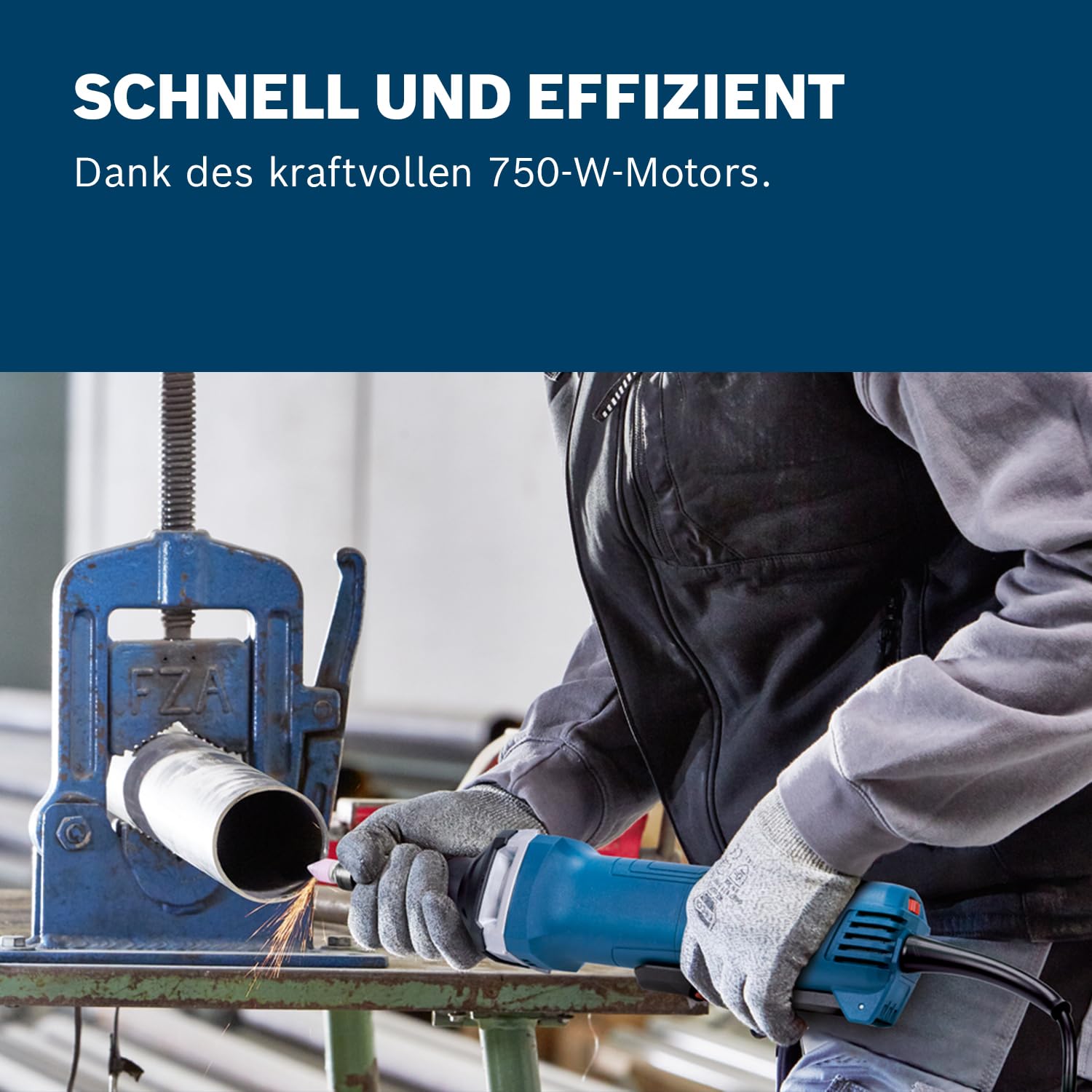 Bosch Professional Geradschleifer GGS 30 LPS (750 W, mit PROtection-Schalter, KickBack Control, inkl. 1x Spannschlüssel, Spannzange 6 mm mit Mutter)