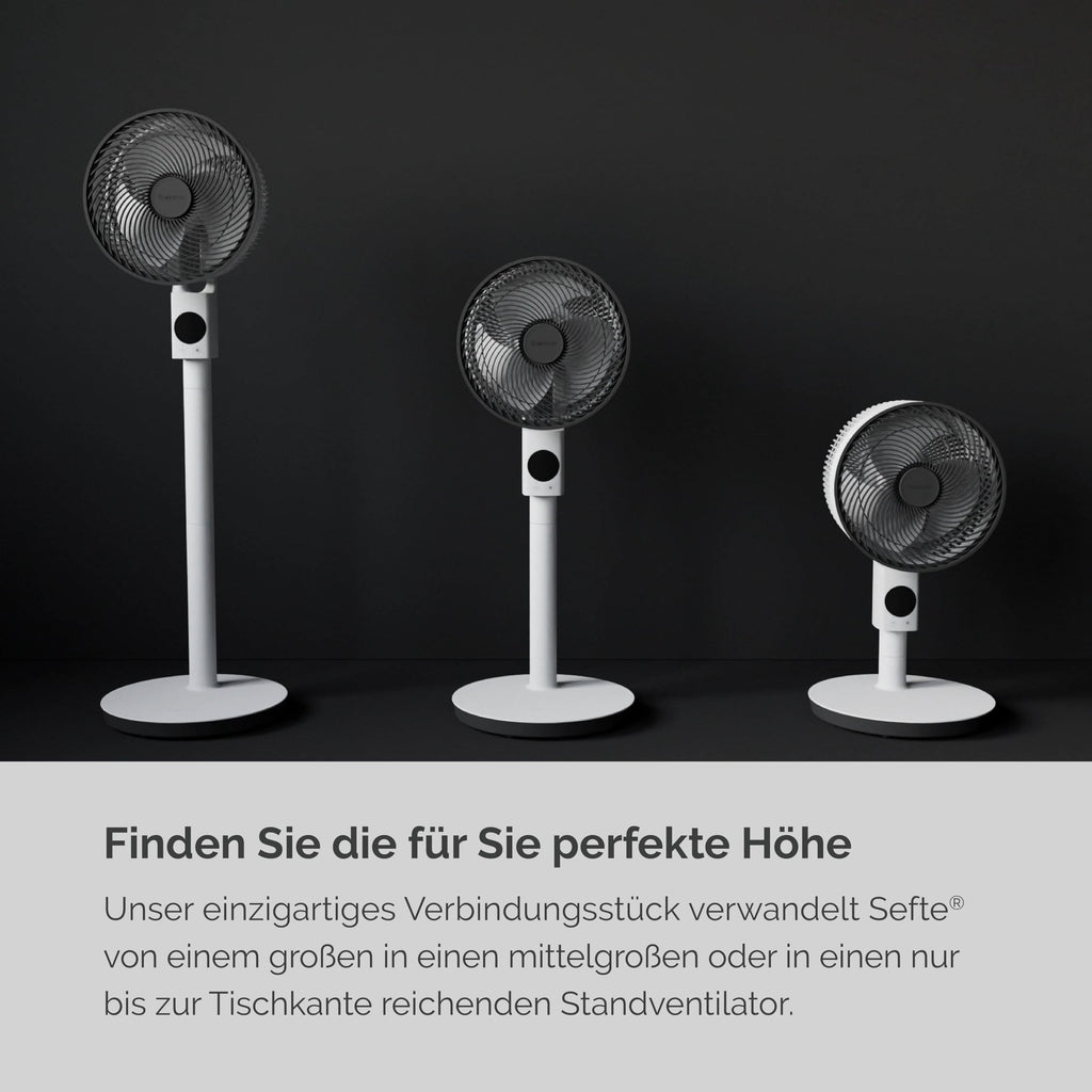 MEACO MeacoFan Sefte® Standventilator - höhenverstellbar Ventilator mit leistungsstarkem Luftstrom - außergewöhnlich leise ferngesteuerte Kühlung – Nachtmodus, Stummschaltung, Ein- und Ausschalttimer