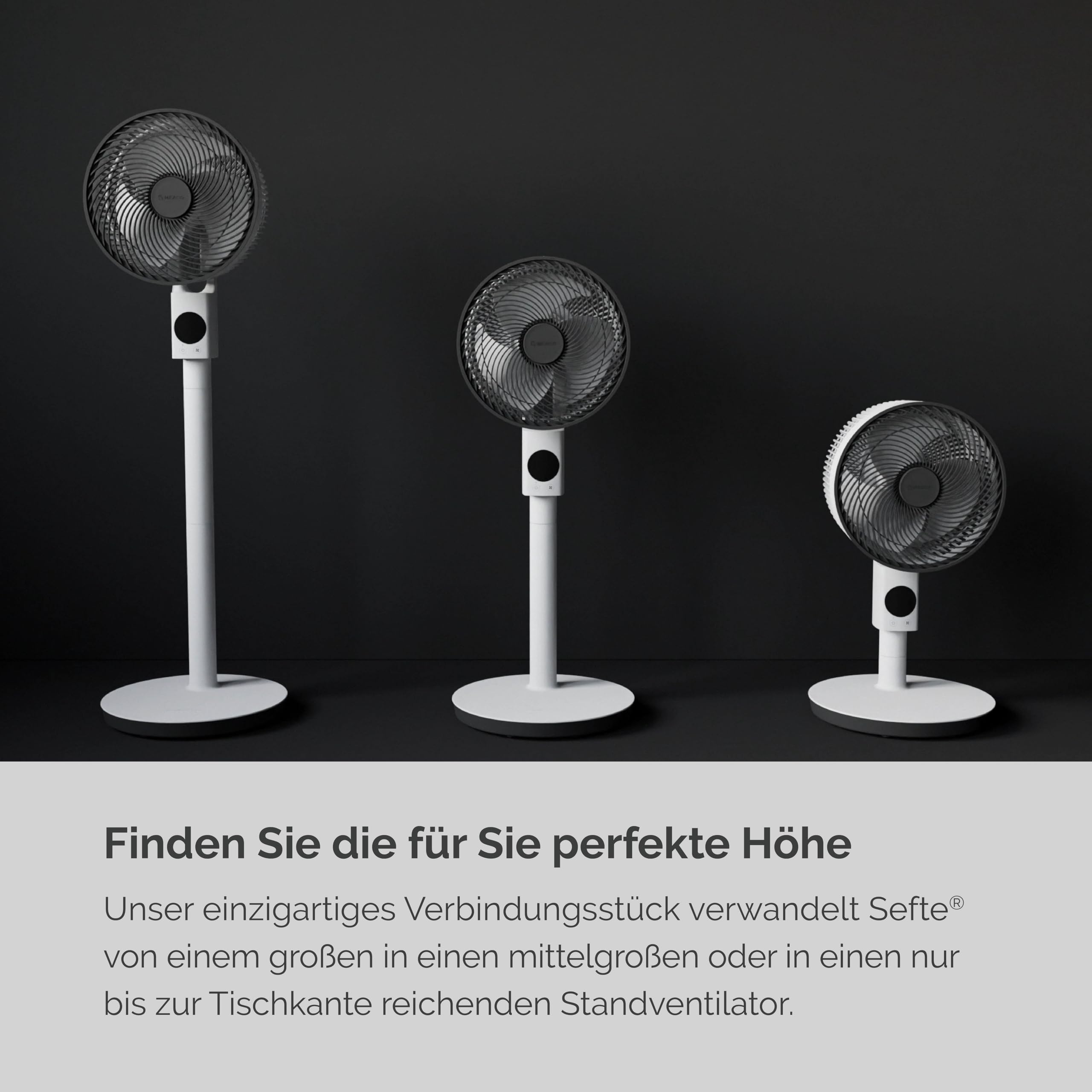 MEACO MeacoFan Sefte® Standventilator - höhenverstellbar Ventilator mit leistungsstarkem Luftstrom - außergewöhnlich leise ferngesteuerte Kühlung – Nachtmodus, Stummschaltung, Ein- und Ausschalttimer