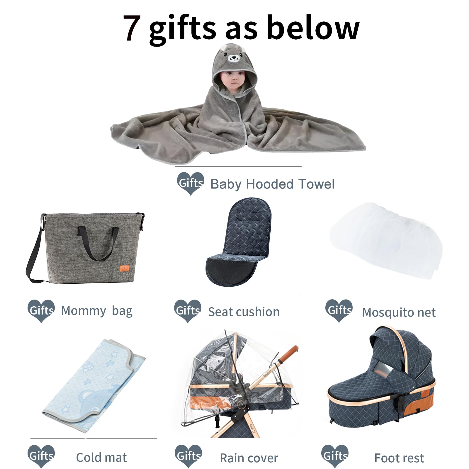 MoLi Kinderwagen 3 in 1, Kinderwagen mit Umkehrbarem Doppelschiebemodus, Buggy mit Großer Bequemer Babywanne, Kombikinderwagen 3 in 1 Rahmen Aluminiumlegierung Faltbar Hohe Landschaft (225 Khaki)