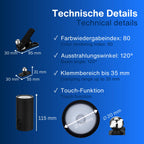 REV LED Wandleuchte - Wandlampe mit Akku & Bewegungsmelder, 180lm, kabellos, dimmbar, 360° drehbar. Wegeleuchte zum Mitnehmen - ideal für Camping, Garage & Keller, IP54, schwarz