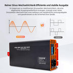 DATOUBOSS 2000W/4000W Spannungswandler 24v auf 230v Reiner Sinus Wechselrichter Power Inverter mit EU Steckdosen, USB/Type-C und LCD Anzeige, Umwandler Stromwandler für LKW Camping Haushaltsgeräten
