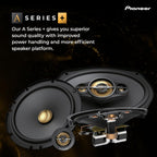 Pioneer TS-A1601C 16,5 cm 2-Weg-Komponentenlautsprecher Set mit 2 Lautsprechern (je 350 W max., 80 W Sinus), kraftvoller Klang, hoher Wirkungsgrad, 48 mm Einbautiefe, 144 mm Einbauausschn., mit Gitter