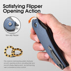 Harnds Taschenmesser Klappmesser Front Flipper mit D2 Stahlklinge und G10 Griff, Premium EDC Messer mit Taschenclip für Outdoor Angeln Überleben (Grau-Grau Titan)