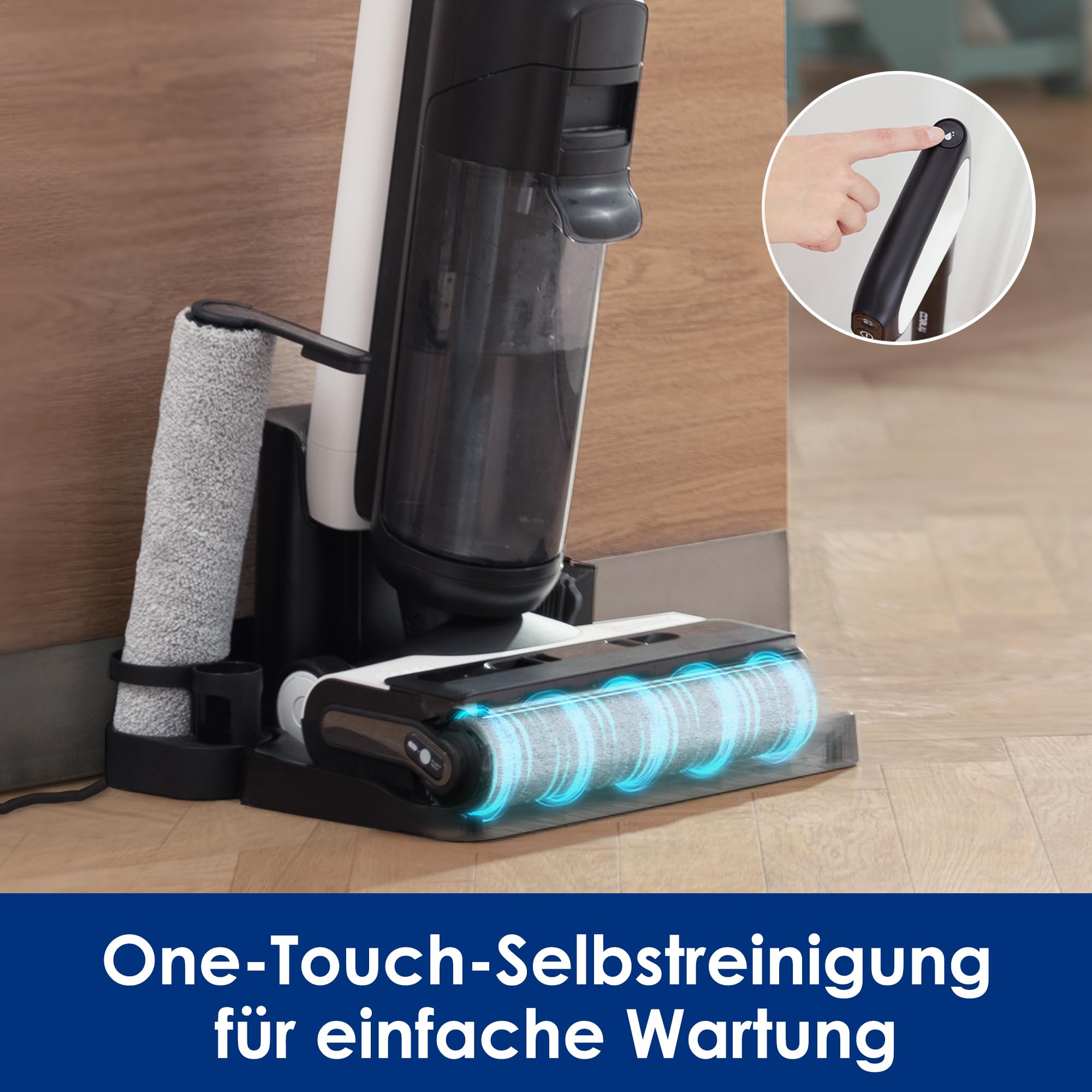 Tineco Floor ONE S6 Nass Trockensauger, Kabelloser Nass Trocken Staubsauger, Akku Saugwischer mit LED-Anzeige All-in-One Staubsauger mit Wischfunktion 35min Laufzeit für Hartböden