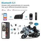 EJEAS V6PRO Motorrad Intercom Bluetooth Headsets 1200m bis zu 6 Reiters DSP-Rauschunterdrückung, Wasserdicht, Kommunikationssystem für Motorräder, 1 Stück