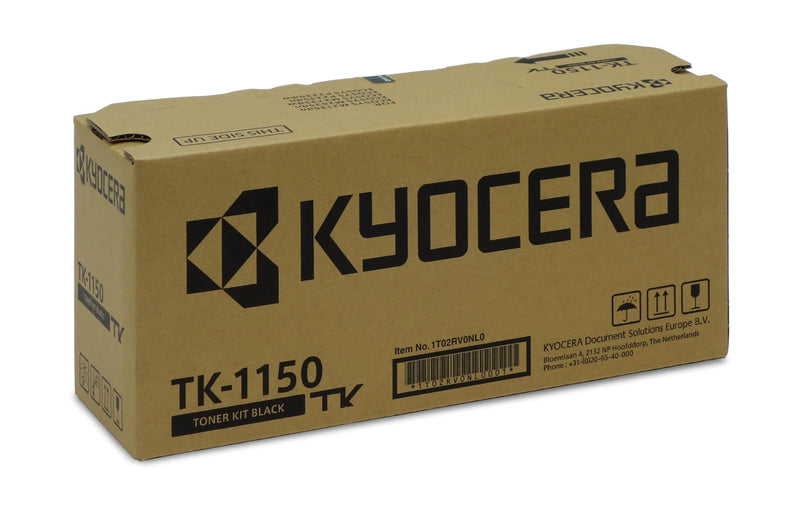 Kyocera TK-1150 Toner Schwarz 1T02RV0NL0. Toner Drucker kompatibel für ECOSYS M2135dn, ECOSYS M2635dn, ECOSYS M2735dw, ECOSYS P2235dn, ECOSYS P2235dw. Original Tonerkartusche für bis zu 3000 Seiten