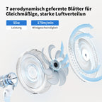 aeco AirX-Flow 100 Standventilator 2-in-1 Stand- & Tischventilator 3 Geschwindigkeitsstufen Höhenverstellbarer Oszillation 85° 55W Kraftvoller 7-Blatt Lüfter Ventilator Luftzirkulation