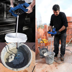 Rührwerk mit starken 2600 Watt – Farb-Mörtelrührer Betonrührer – robustes 6-Gang-Metallgetriebe – Mit großem Rührquirl Ø 120mm und ergonomischem Griff - Rührwerk Handrührwerk