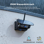 Magnetisch Solar Rückfahrkamera Kabellos mit 5" 1080P Monitor: 9600mAh Akku 1 Mins DIY Installation, IP69K Wasserdicht Rückfahrkameras für Auto, LKW, Van