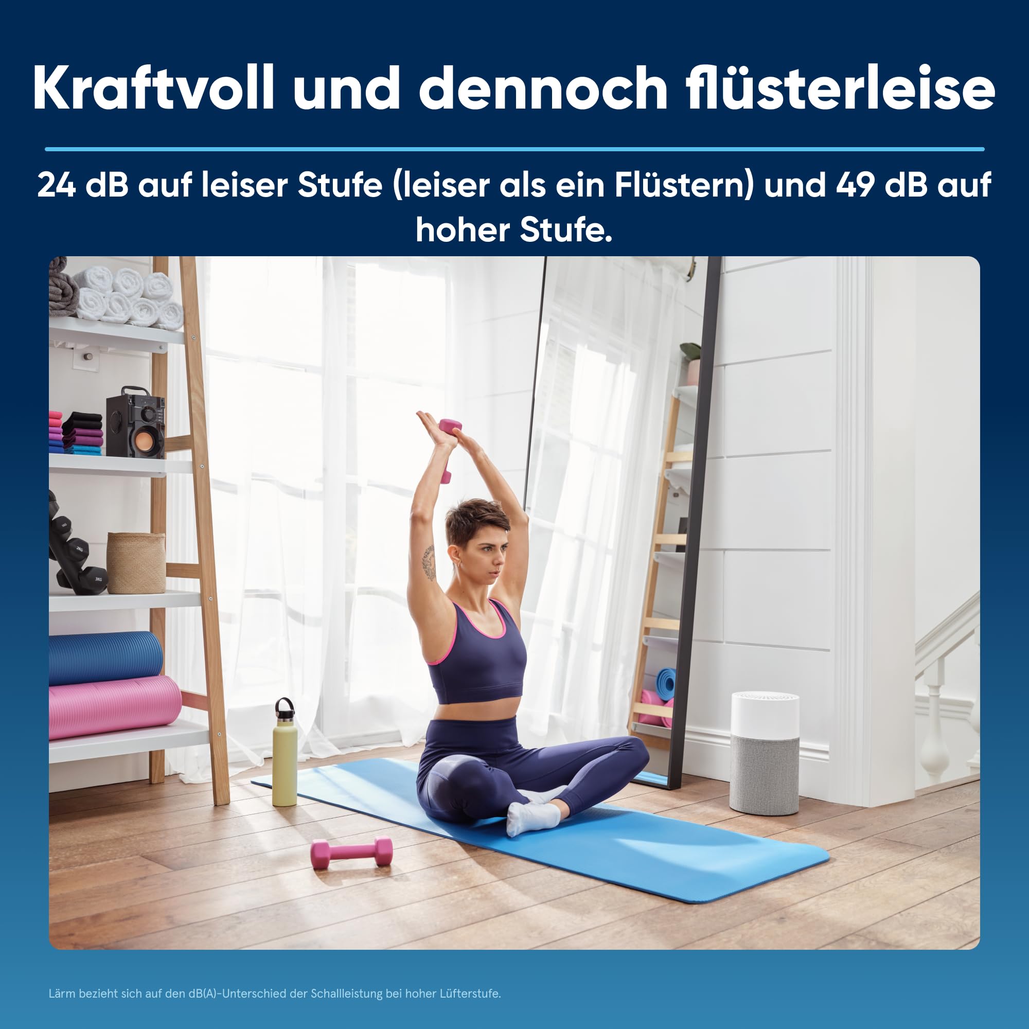 BLUEAIR Blue Pure 511 Luftreiniger für kleine Räume bis 38 m² – Leise, mit HEPASilent-Technologie – ideal für Zuhause, Schlafzimmer, Kinderzimmer – gegen Staub, Allergene, Rauch, Schimmel, Tierhaare