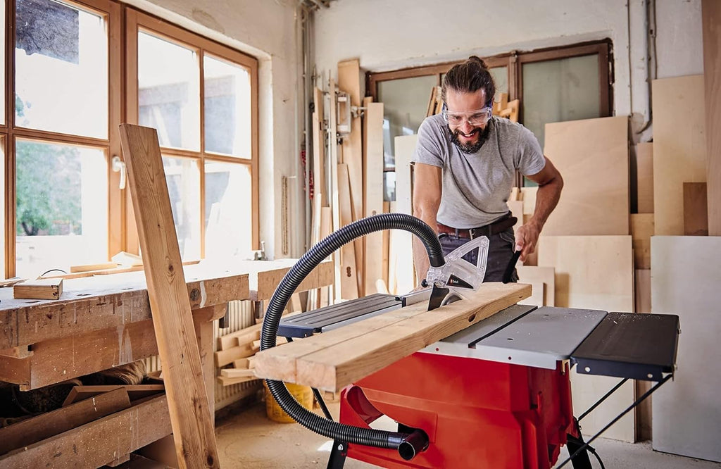 Einhell Tischkreissäge TC-TS 2025/2 U (2.000 Watt, 85 mm Schnitthöhe, Ø 250 mm Sägeblatt, Tischverbreiterung, Winkelanschlag, Parallelanschlag, Sägeblattneigung)