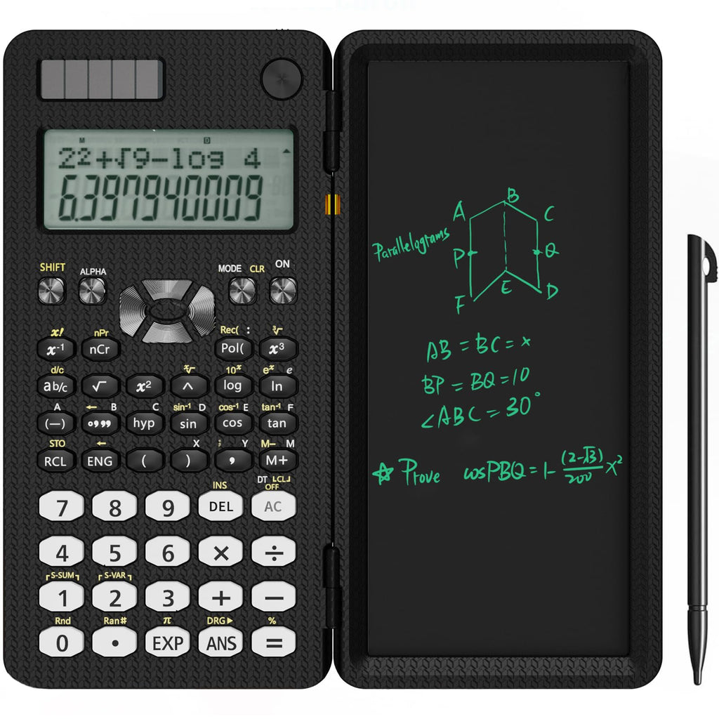 NEWYES Wissenschaftlicher Taschenrechner 82 MS, 240 Funktionen & 2-Line Display Schulrechner mit Schutztcase für Junior, Mittel und Student