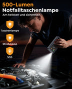StarthilfePowerbank 5000A Leistungsstarke LEDBeleuchtung Für PKW Motorrad SUV Rasenmäher
