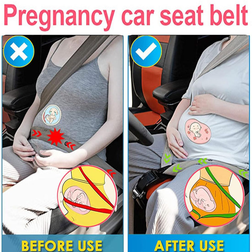 Sitzbezugversteller,Schwangerschafts-Sicherheitsgurt,Schwangerschafts-Bump-Gurt,Frauen und Männer,Komfort und Freiheit für Schwangere Mütter,schützt den Bauch des ungeborenen Babys (Schwarz Glatt)