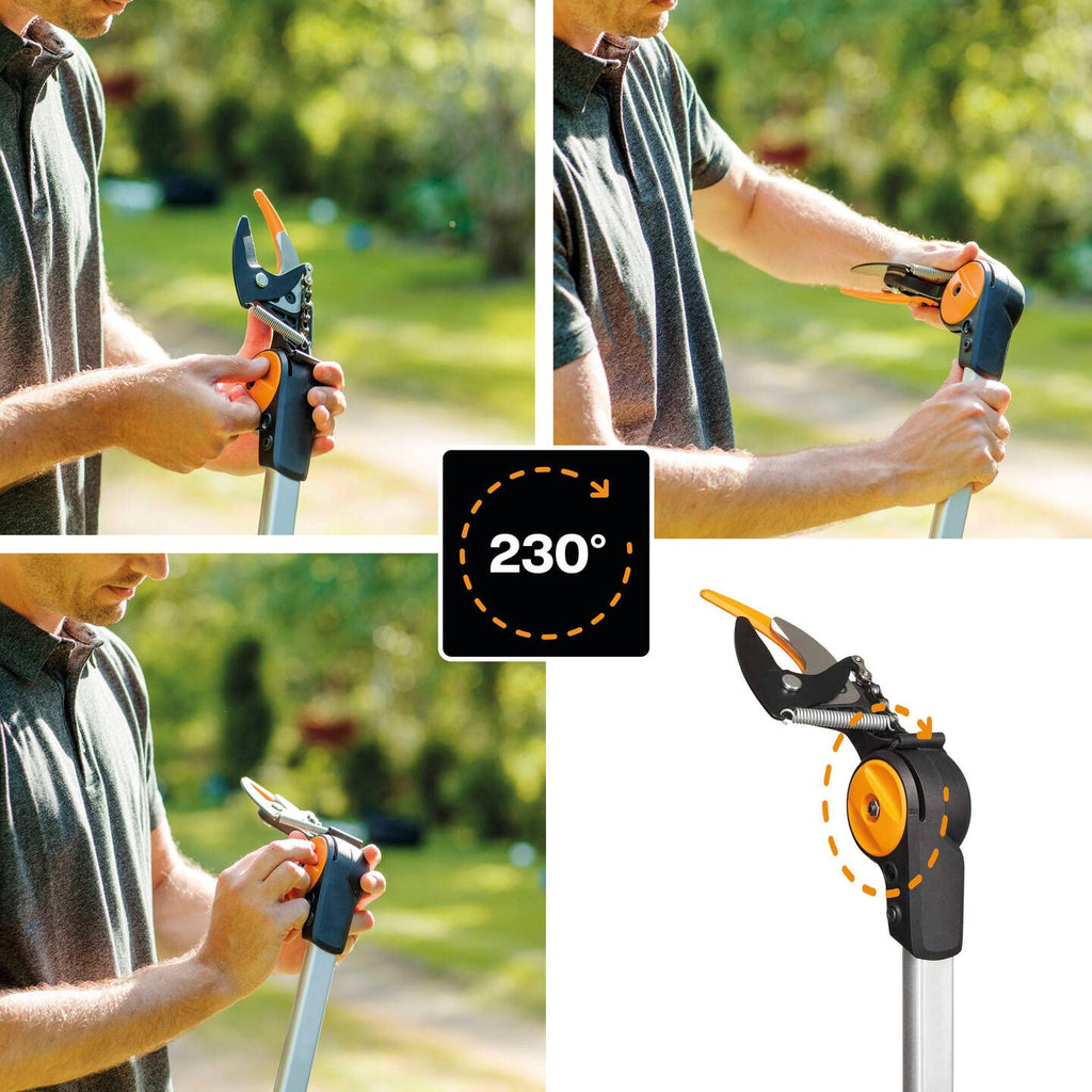 Fiskars Schneidgiraffen-Set, 2-teilig, Bypass Teleskop-Schneidgiraffe UPX86 (Länge 2,4 – 4 m) und Baumsäge für Bypass Teleskop-Schneidgiraffe UPX86 und UPX82 (Länge: 46 cm), 1077330