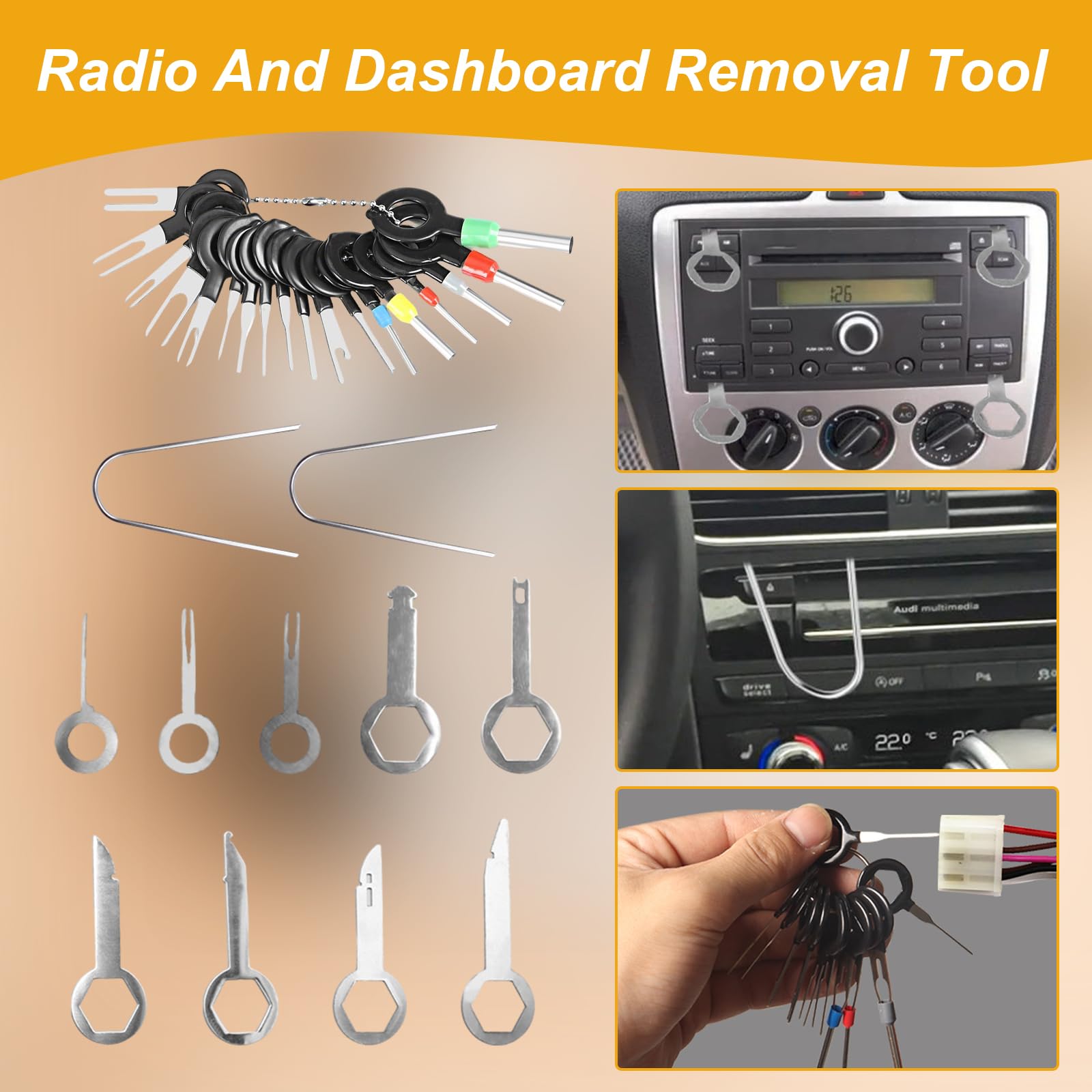 Druuzyl 268 Stück Hebelwerkzeug Auto, Universal Auto Demontage Werkzeuge, Innenverkleidung Werkzeug, Zierleistenkeil-Set, Kunststoffkeile KFZ Set für Entfernung Autotür Türverkleidung und Platten
