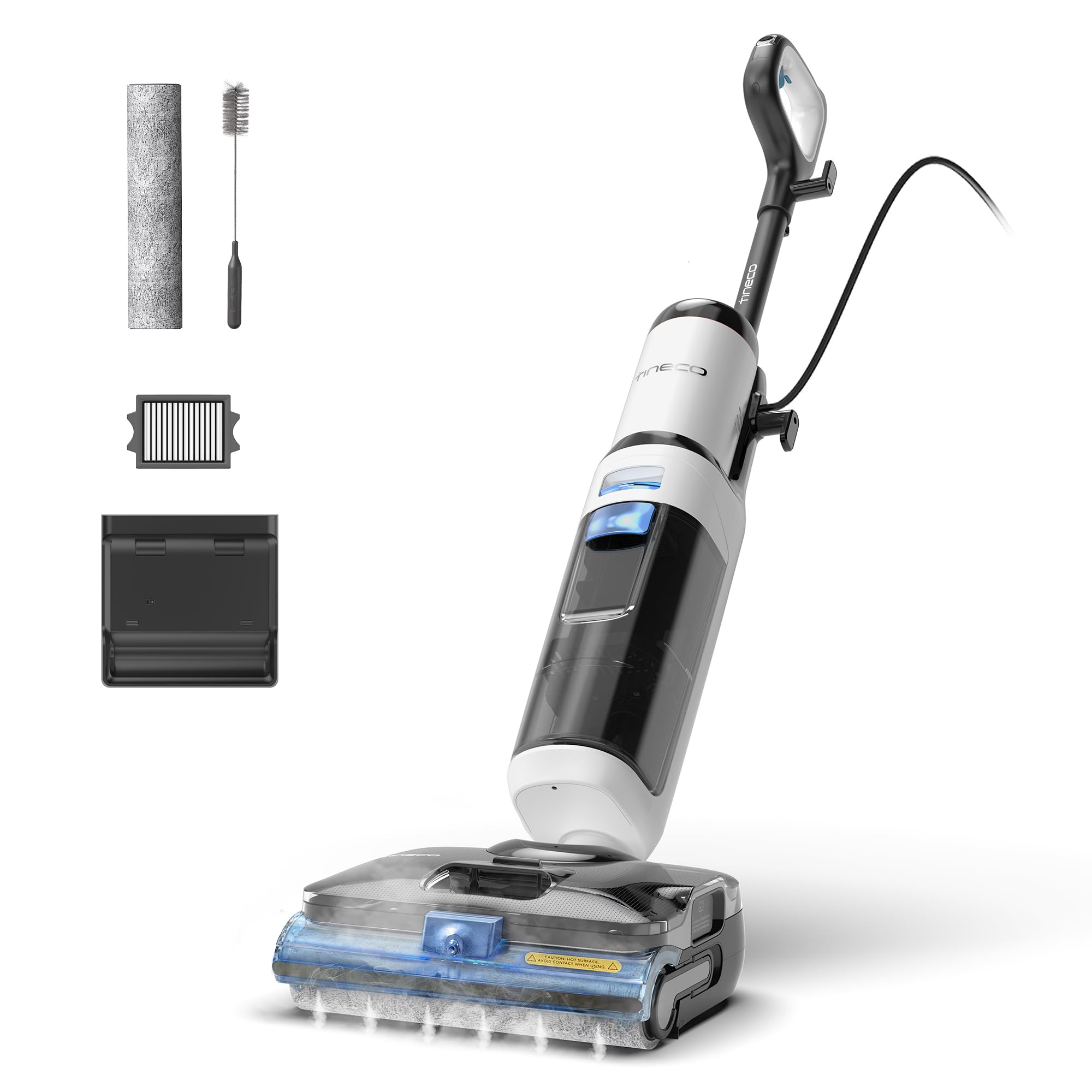 Tineco FLOOR ONE S6 Stretch Steam Nass Trockensauger, 160 °C Tineco BoostSteam, Anti-Verwicklungs-Design, FlashDry Selbstreinigung, Dampfreiniger mit Kabel für eingetrocknete Flecken und Fugen